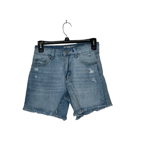 Rewash Women's Shorts Vintage Reunion Bermuda Distressed Raw‎ Hem Denim 1/25 - Picture 1 of 7